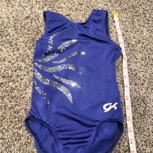GK Blue Sequin Swirl Gymnastics Leotard